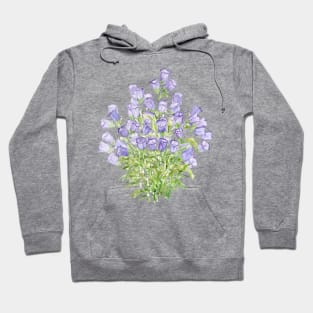 blue gentiana scabra flower watercolor Hoodie